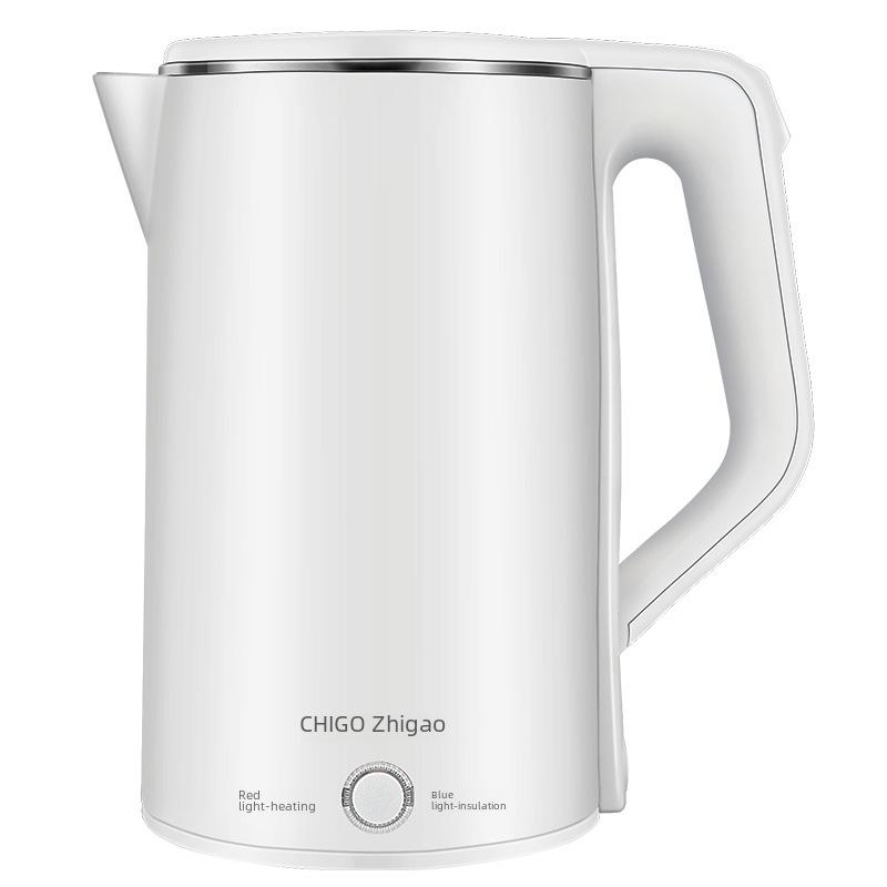 Chigo Electric Kettle: Double-Layer, Anti-Scalding, Auto Power-Off, Constant Temperature.