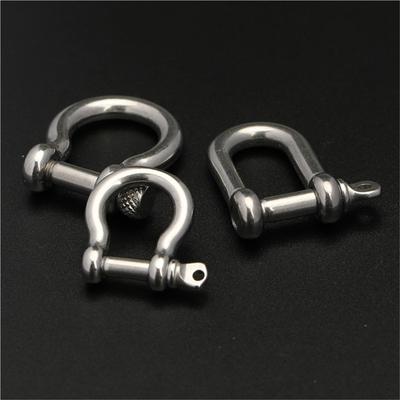1 Pcs Stainless Steel Carabiner D Bow Shackle Fob Key Ring Hook Screw Buckle