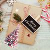 Christmas Tree Pendant Flat Hanging Ornaments Acrylic Gifts Pendant DIY Glitter Colorful Decorations Xmas Indoor Party Decor