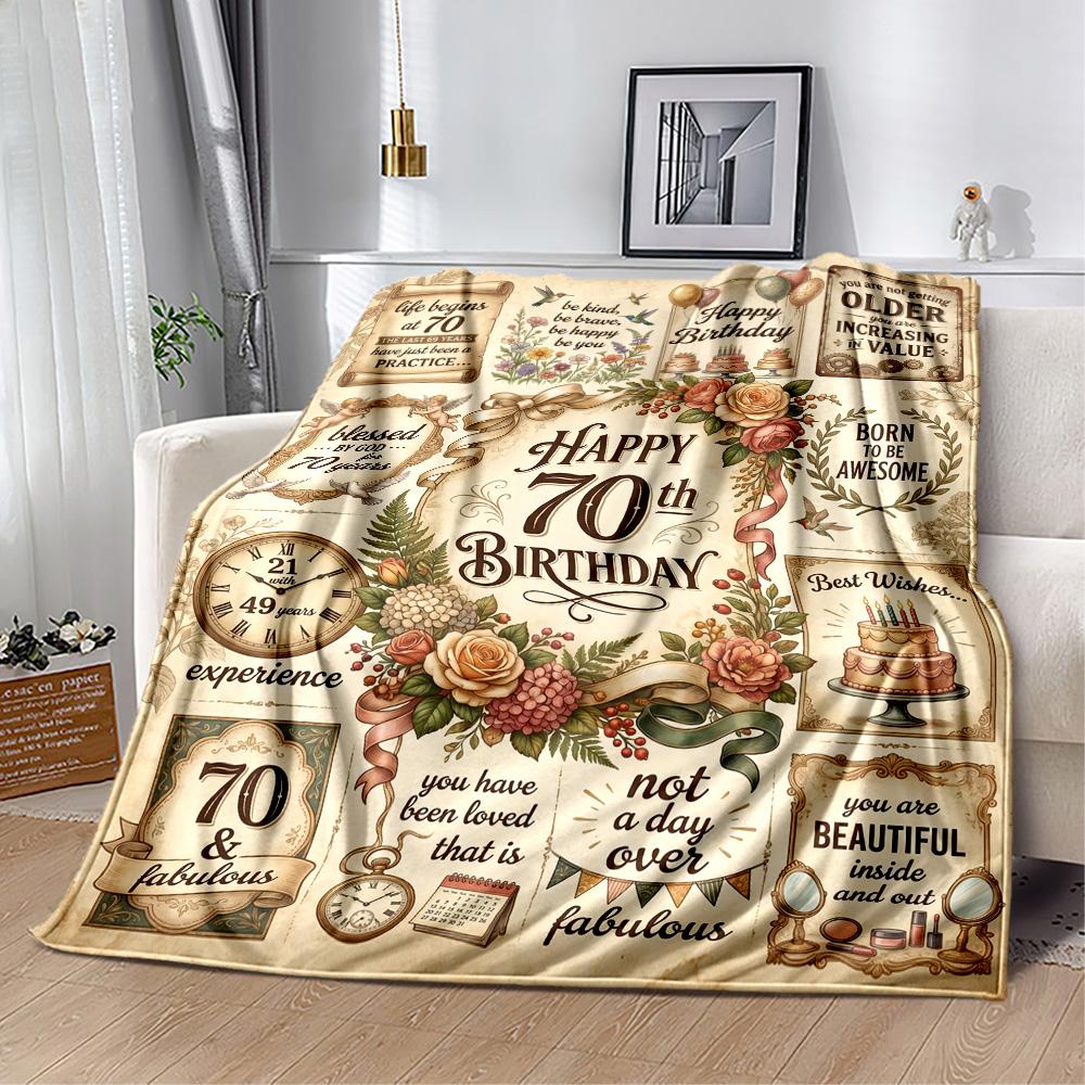 Vintage 1956 Celebration Flannel Blanket-Soft and Suitable for Sofas,Beds,Offices,Travel,All Seasons,Great Gift for Holidays and Birthdays.