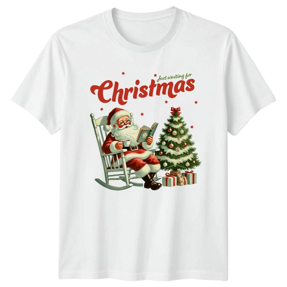 Just Waiting For Christmas Santa Holiday Unisexs TShirt Unisexs Tee Graphic Top S