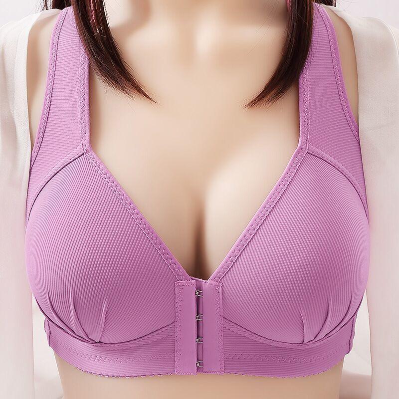 Reggiseno Taglia Grande con Allacciatura Frontale Senza Ferretto Reggiseno Intimo Senza Cuciture a V Schiena Bellissima per Allattamento per Signore