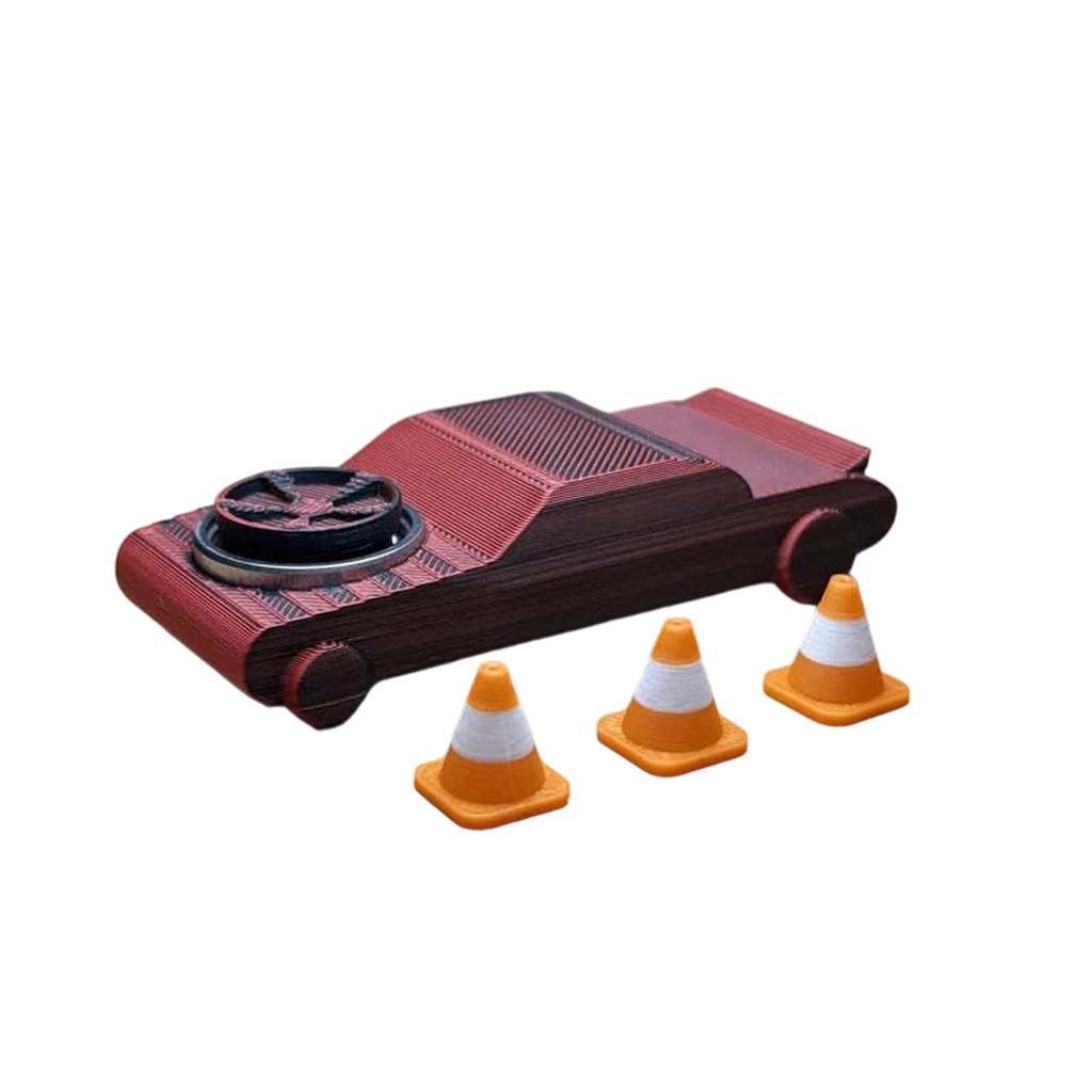 Pocket Drift Finger Car Toy with Three Traffic Cones Miniature Racing Vehicle Model for Handheld Play and Collectible Display
