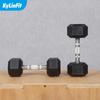 Hex Cast Iron Rubber Coated Dumbbell - Men's Strength Training Equipment