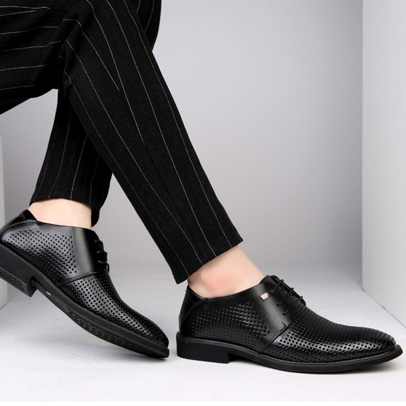 Men Formal Shoes 2024 Summer Breathable Fashoin Men's Leather Dress Shoes Office Business Shoes for Men Father Flats