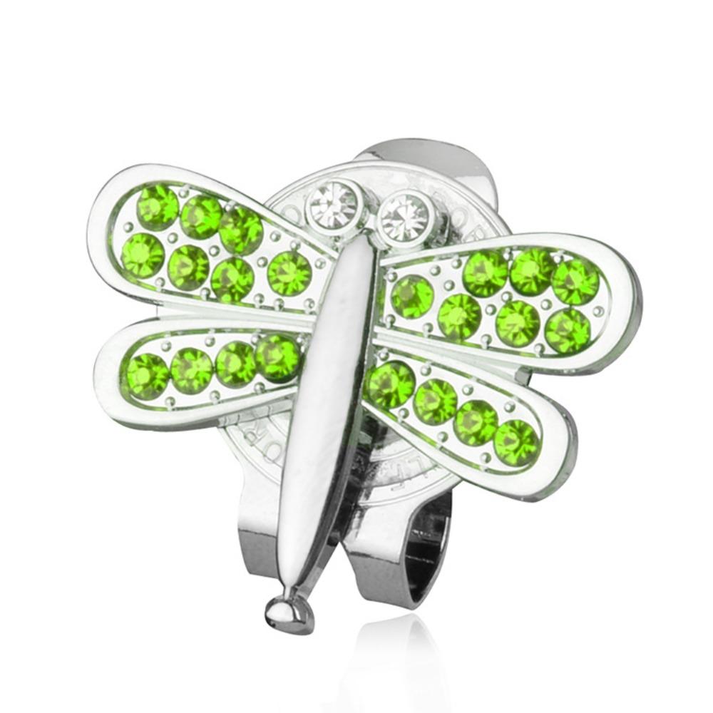 

Bling Crystal Golf Ball Mark Dragonfly Pattern Golf Hat Marker Golf Cap Clip Golf Accessory