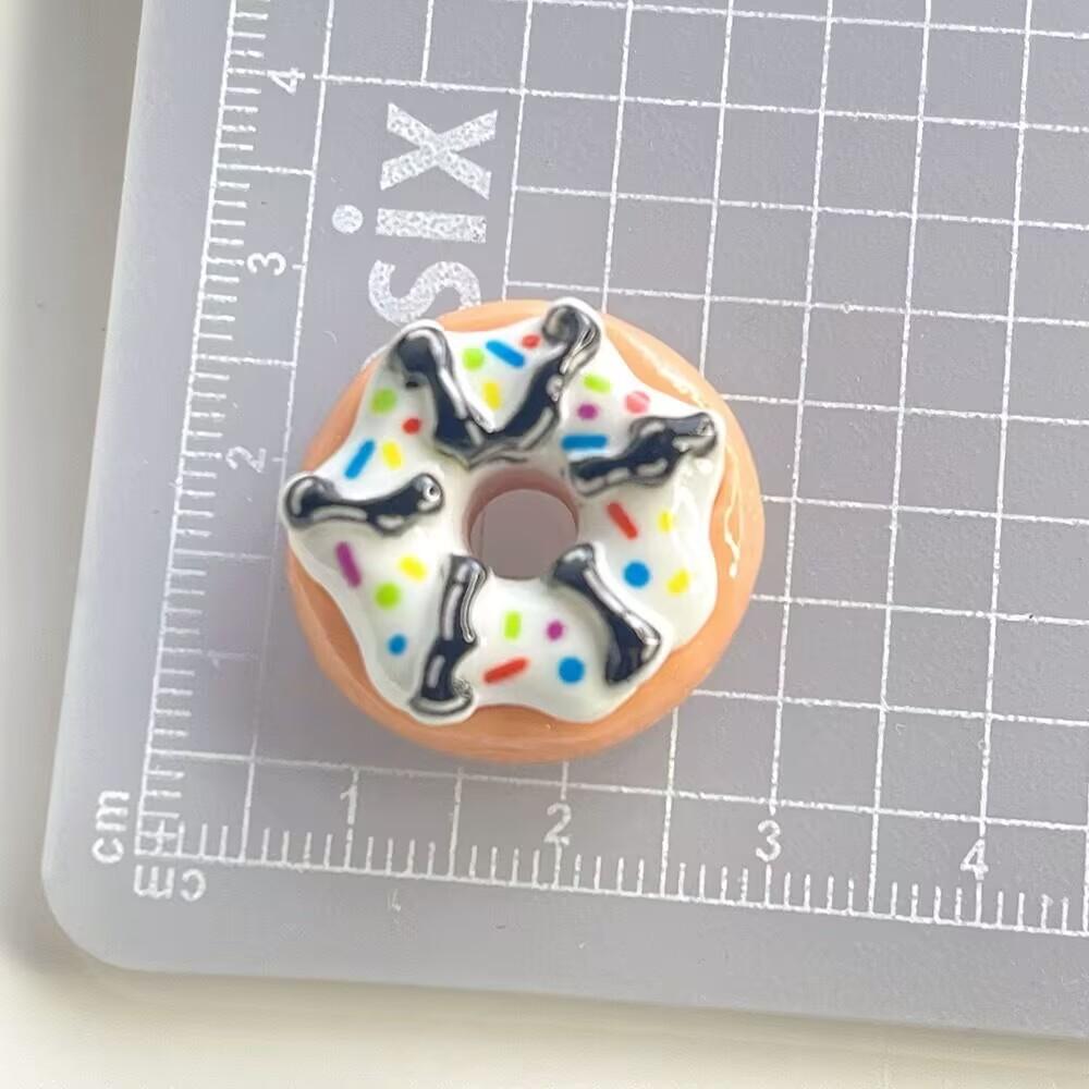 10/100Pcs Resin Donuts Miniatures Flatback Dollhouse Decor Accessories Charms Diy Craft Supplies Scrapbooking