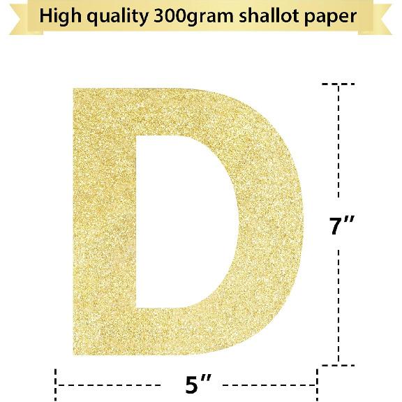 Congrats Grad Banner Gold Glitter Pre-Strung Congrats Grad Sign - 8ft -No DIY - Graduation Party Decorations for Class of 2025 Graduation Decorations