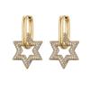 High Quality Zirconia Hoop Earrings for Women Elegant Star Copper Dangle Earrings Female Wedding Party Jewelry Couple Gift