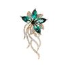 Flash Diamond Floating Flower Brooch, High-End Female Exquisite Crystal Brooch, Light Luxury, Niche Design Pin, Suit Accessories