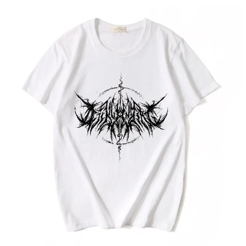 Men's Women T-shirt 90s Vintage Hip Hop Streetwear Kawaii Fashion Casual Tops Men T Shirt Lightning Letter Print Y2K Goth Punk