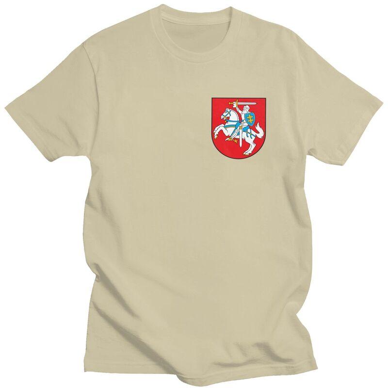 Custom Lietuva Lithuania Coat Of Arms T Shirt for Men Tshirt Leisure Tee Tshirt Loose Fit