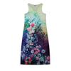 Plus Size Women's Clothing V Neck Flower Heart Gradient Printing A- line Pocket Loose-Fitting Sleeveless Shirt Dress Tide S-5XL