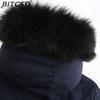 BITCED Fall/Winter Puffer Jacket for Women with Fleece Lining, Fur Collar, Hooded Warm Coat, Loose-Fit Cotton Jacket
