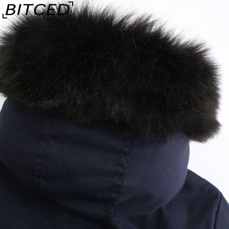 BITCED Fall/Winter Puffer Jacket for Women with Fleece Lining, Fur Collar, Hooded Warm Coat, Loose-Fit Cotton Jacket
