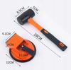 Tapping tool for removing gaps and leveling panels, suction cup + hammer