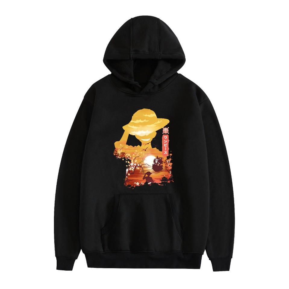 European Style Unisex Black Hoodie - Casual Print Fashion M