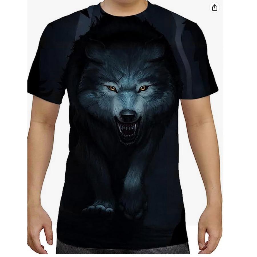 Sport Wear Men Animal Simple T Shirts Summer Round Neck Tees Short Sleeve Top Men's Plus Size 3d Print T Shirt