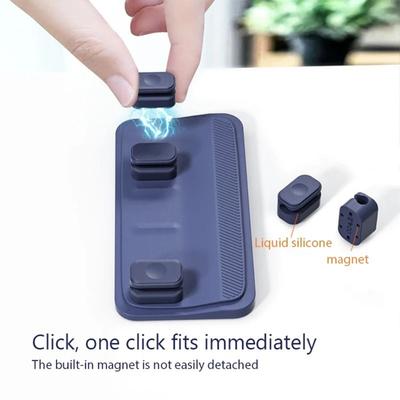 Magnetic Cable Clip Clamp Silicone Cord Holder for Desk Organization with Powerful Adhesive for Home Office Use