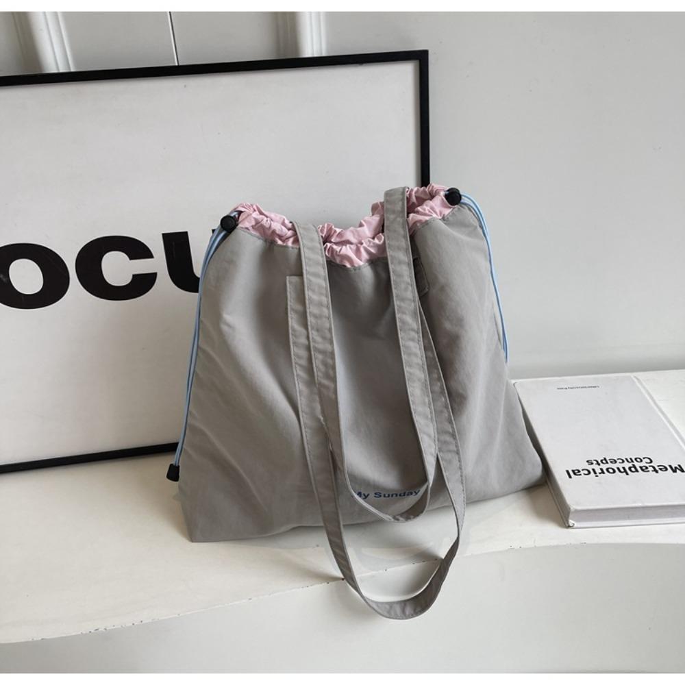 

Прочная большая сумка-тоут из холста со шнурком, легкая женская сумка через плечо серый