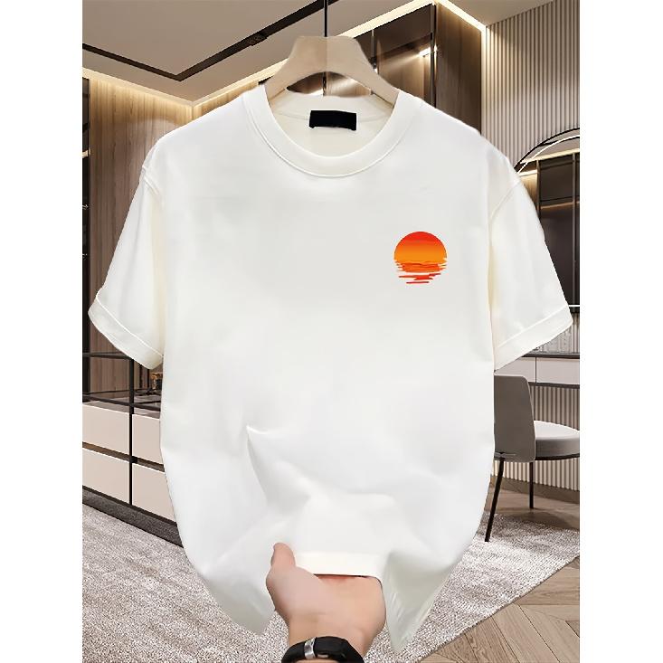 Plus Size Men'S Heavyweight 100 Cotton Graphic Tees- Japanese And Korean Style Summer Short Sleeve Round Neck Tops, PLUS SIZE