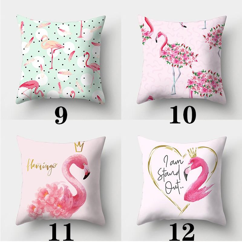 Tropical Flamingo Print Pillowcase Square Peach Skin Sofa Pillowcase Home Decor Pillowcase