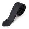 Rachel Narrow Tie, Slim Tie, Made In Japan, Black, Solid Color, Washable, Slim Fit, Glossy Finish (Black)