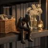 Sitting Rider Figurine 3D Printed Motorcycle Figurine, Thinking Statue Shelf Desk Accessories Sitter for Home Office Decoration, Enthusiasts Gift PLA
