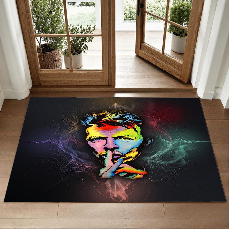 David Bowie Design Kristall-Samt Teppich Weiche Dekorative Matte für Schlafzimmer Eingang