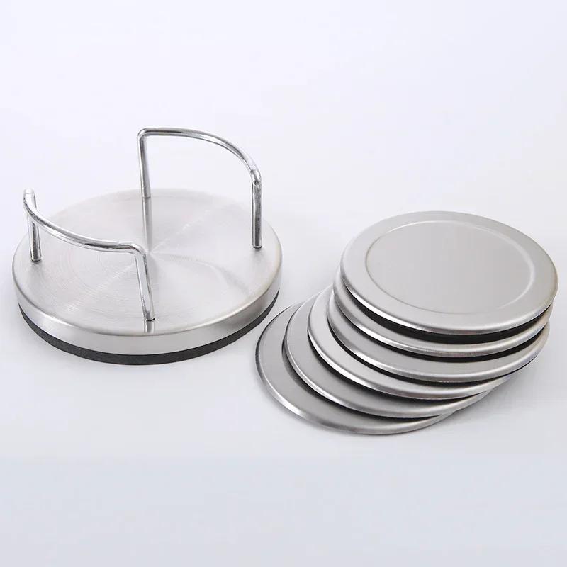Placemats for Holder Table Kitchen Cup Cup Steel Pad Posavasos Drink Stainless  Mat 6pcs/set Coasters Coaster Set  Accessories