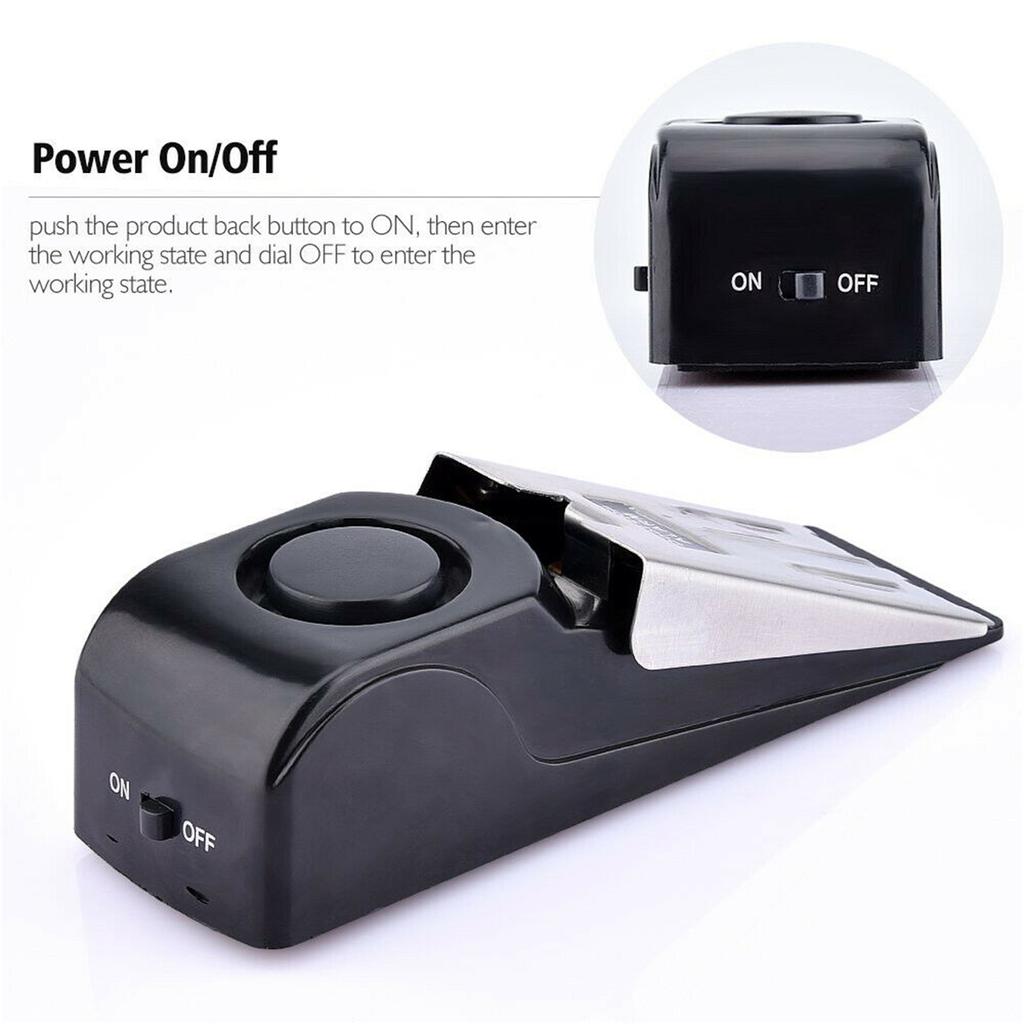 9v Door Alarm Portable Wireless Non slip Safety Wedge Alert Door Stopper Home Travel Security System
