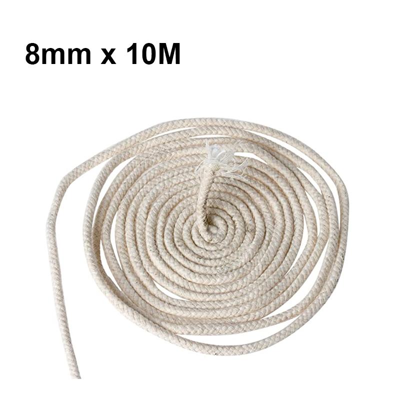 3/5/10M Length 2-8mm Round Wire Core Cotton Wick Long Burning Alcohol & Paraffin Burner Replacement Candle Cotton Core Wick
