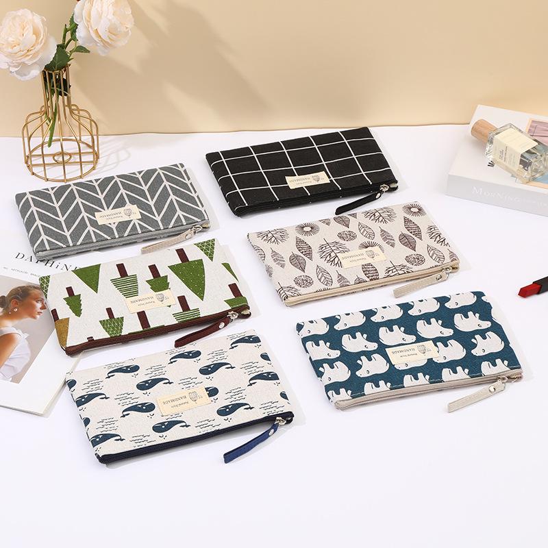 Cartoon Cotton Makeup & Pencil Case - Multifunctional Zippered Storage Bag