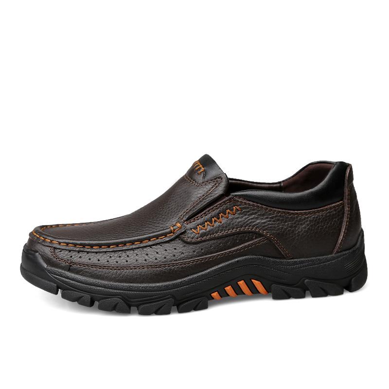Italy Handmade Genuine Leather Shoes 47 Men Loafers Soft Leather Men Thick Sole Casual Shoe Male Footwear Black Brown Slip-on