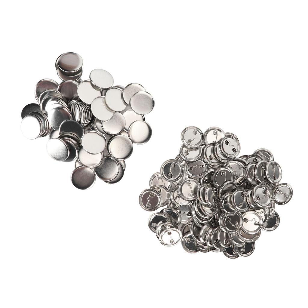 100 Set Pin Back Button Parts Sturdy Metal Plastic Rustproof Smoothing Button Making Supplies for Badge  
