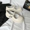 Retro British Style Small Leather Shoes Girl 2025 Spring New Pearl Fairy Word with Platform Jk Mary Jane Single Shoes Woman