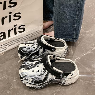 Fashion Women Colorful Platform Slippers Summer Shoes Thick Sole Indoor Street 2 Way Wear Sandals Girls Fashion Clogs Female Home Slides