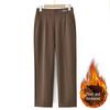 Mom's High Waist Casual Straight Leg Pants for Spring & Autumn - Plus Thick Loose Velvet for Middle-Aged & Elderly Women