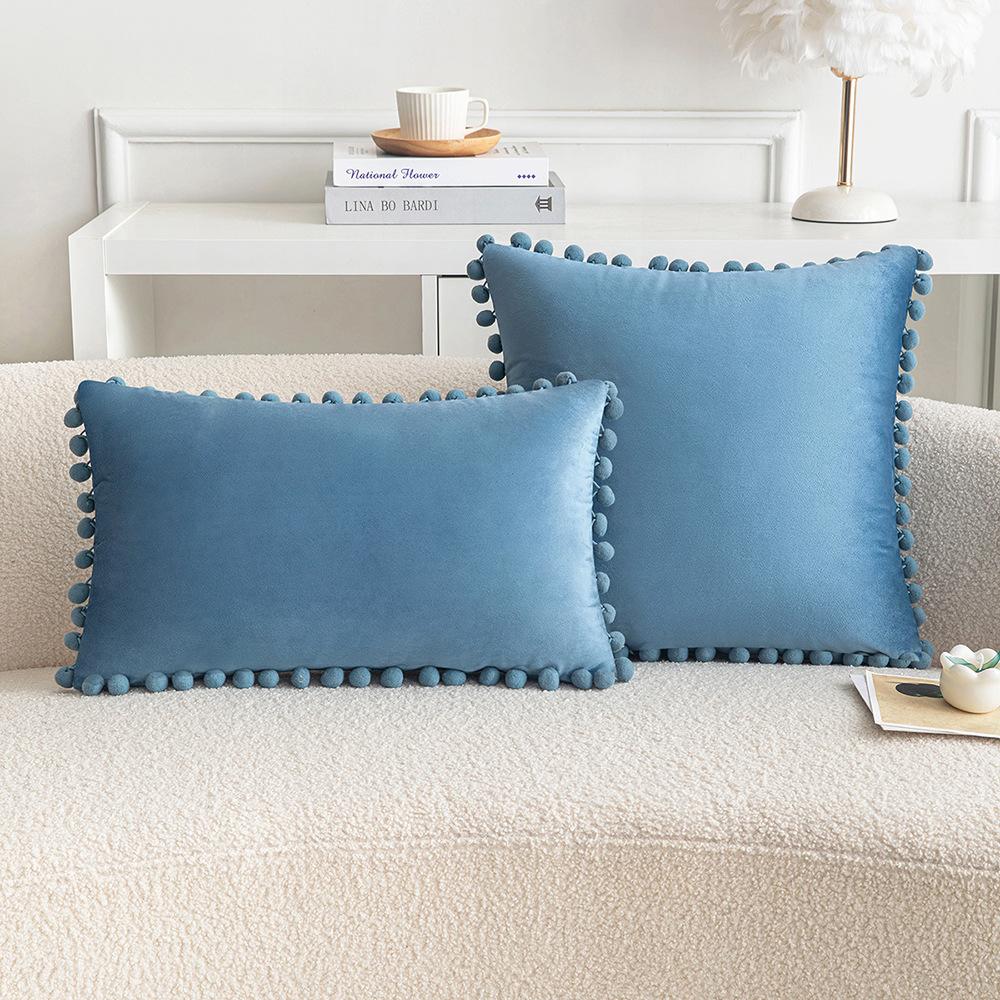 

Домашний стиль Инс Тканевая Модель Комнаты Диван Наволочка Шарик для волос Бархатная Подушка для дивана Прямоугольной формы 45 * 45 without core