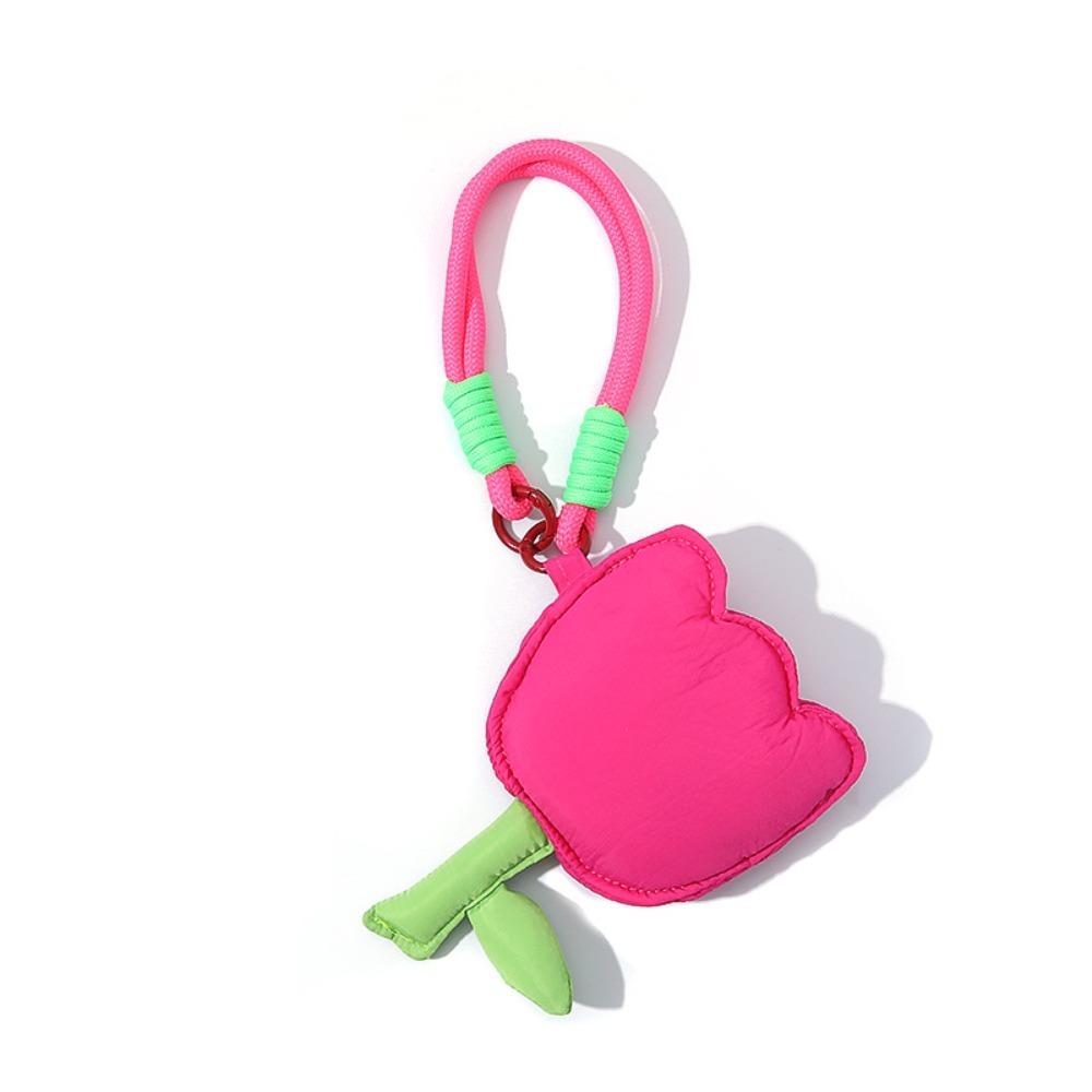 Cute Tulip Flower Tulip Coin Purse Soft Cloth with Wristband Lipstick Storage Change Pouch