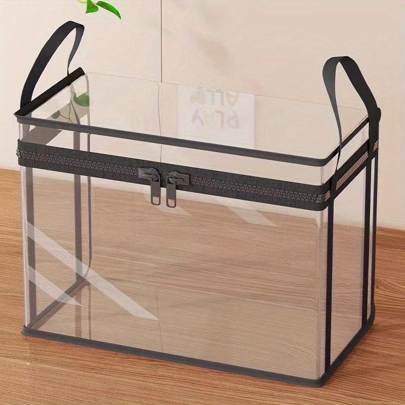 

Transparent storage box, heavy-duty plastic organizer, suitable for books, clothing, snacks чорний