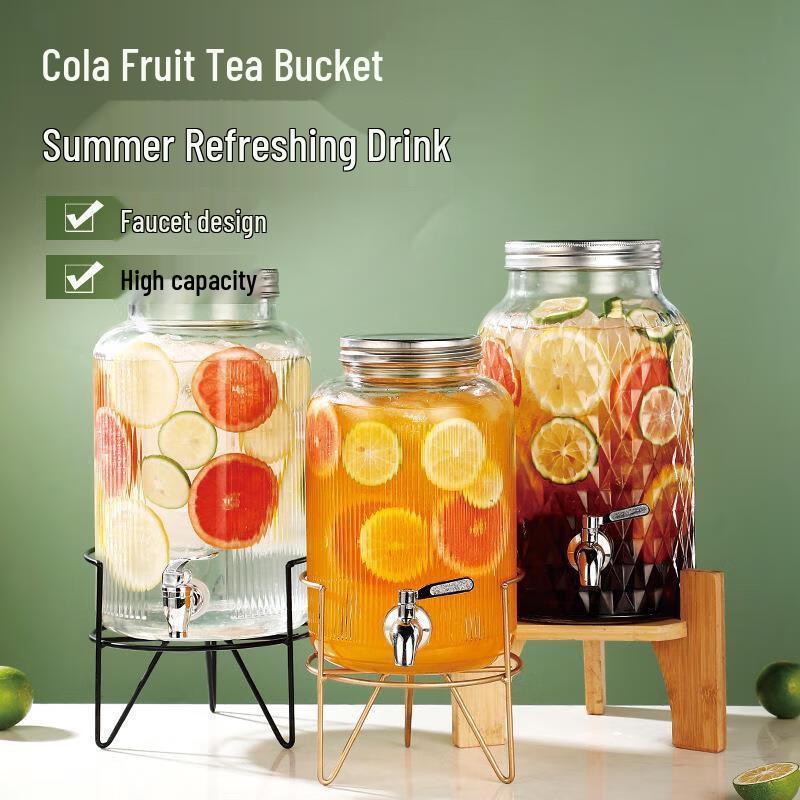 5L Glas Getränkespender mit Zapfhahn