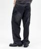 Biel Double Knee Carpenter Vintage Washed Work Denim Pants Black