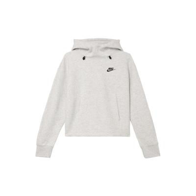 Sportswear Tech Fleece Oversized Logo Embroidery Pattern Hoodie Women Sweatshirt Light-Gray FV6323-013