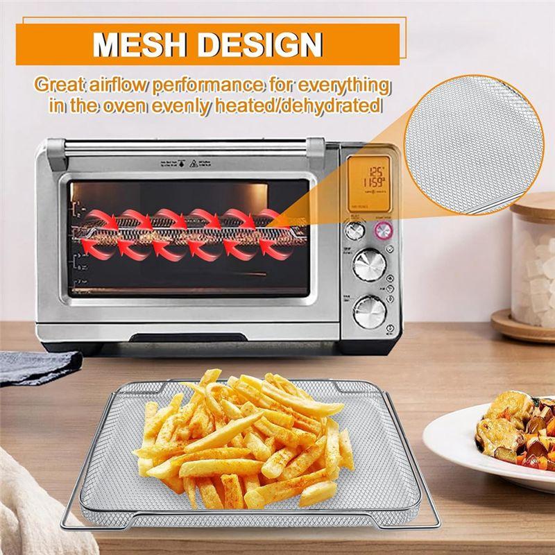 AEE4-Air Fry Basket Replacement For Breville Smart Oven Air Fryer Pro BOV900BSS, Mesh Basket BOV900 Smart Air Fry Oven,3Pcs