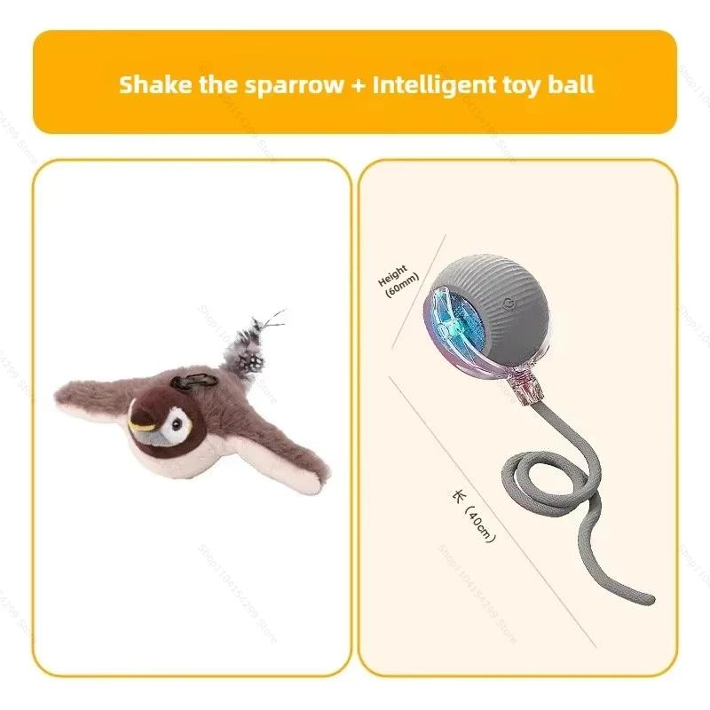 Hot Sale Interactive Cat Toys Rechargeable Chirping Flapping Wings Bird with Catnip Cats Touch Activated Plush Toys for Cats