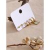 Yhpup 1 Set Fashion Natural Stone Drop Stainless Steel C Shape Geometric Stud Earrings Set Women Golden Chic Jewelry Gala Gift
