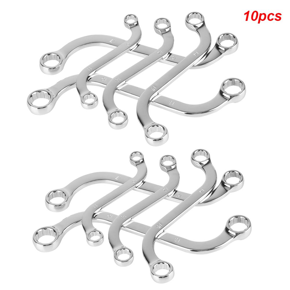 5pcs Bicycle Motorcycle Socket Spanner 12-point S-type Wrench Removal Tools Double-headed 10-19MM Metric CR Steel Garage Tools