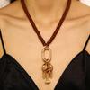 High-End Ocean-Inspired Beaded Necklace with Starfish and Seashell Pendant for Women