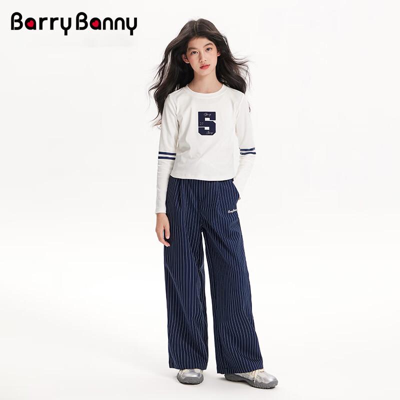 BARRY BANNY Girls' Color-Block Embroidered Long-Sleeve T-Shirt
